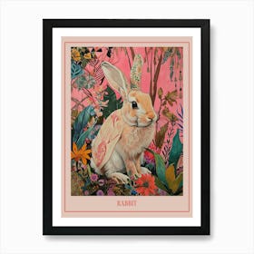 Floral Animal Painting Rabbit 2 Poster Art Print