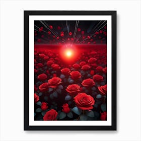 Red Roses Background Art Print