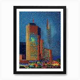 Tulsa, City Us  Pointillism Art Print