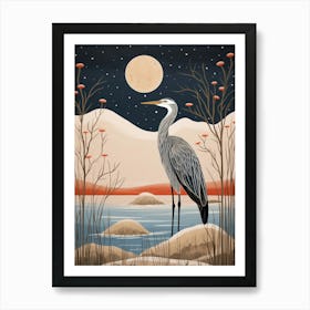 Bird Illustration Great Blue Heron 2 Art Print