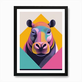 Hippo Portrait Illustration Art Print