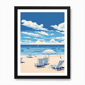 A Screen Print Of Cable Beach Australia 1 Art Print