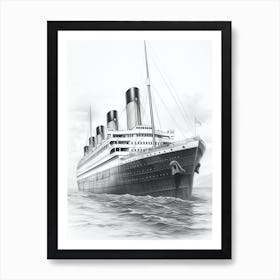 Titanic Ship Bow Illustration 8 Art Print