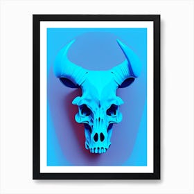 Animal Skull Blue Pop Art Art Print