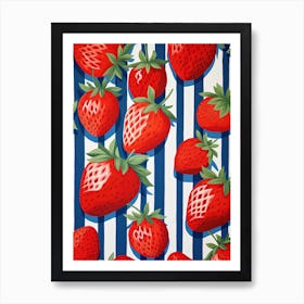 Strawberries Fruit Summer Illustration 6 Art Print