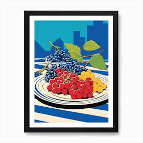 Grapes Pop Art Inspired Art Print