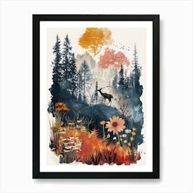 Deer In The Woods Art Print