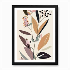 Milkweed Wildflower Modern Muted Colours Art Print