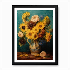 Van Gogh Inspired Sunflowers Art Print