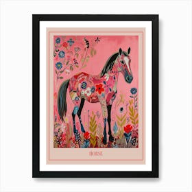 Floral Animal Painting Horse 1 Poster Art Print