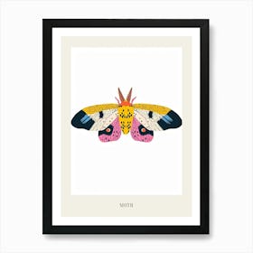 Colourful Insect Illustration Moth 7 Poster Poster