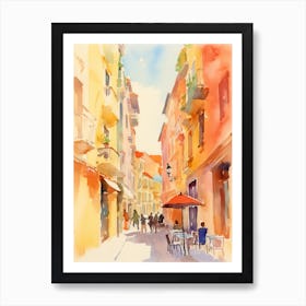 Rome, Italy Watercolour Streets 7 Art Print