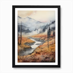 Autumn Forest Landscape Yellowstone National Park Art Print