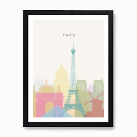 Rainbow Paris Skyline Art Print