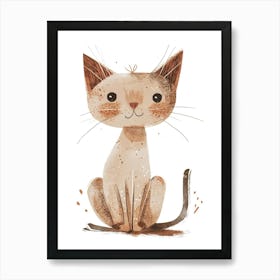 Oriental Shorthair Cat Clipart Illustration 3 Art Print