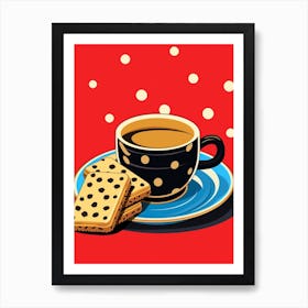 Cartoon Coffee & Biscuits Pop Art Inspired 1 Art Print