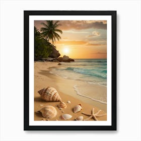 Seashells On The Beach Art Print