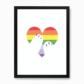 Pride Heart Hug Kids Art Print