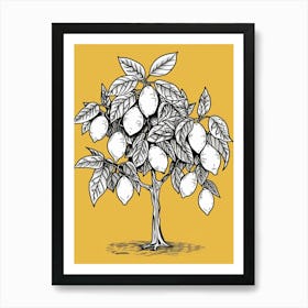 Lemon Tree Minimalistic Drawing 3 Art Print