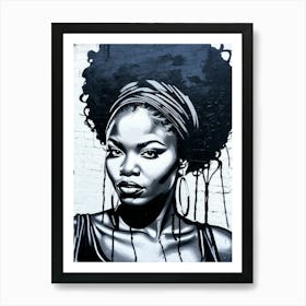 Graffiti Mural Of Beautiful Black Woman 267 Art Print