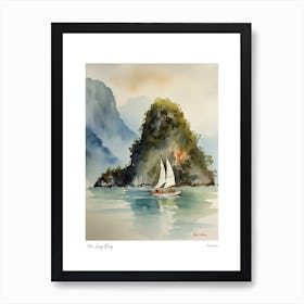 Ha Long Bay, Vietnam 3 Watercolour Travel Poster Art Print