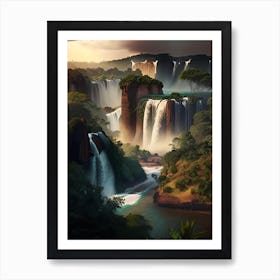 Iguazu Falls, Argentina And Brazil Realistic Photograph (2) Art Print