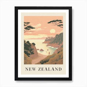 Vintage Travel Poster New Zealand Art Print