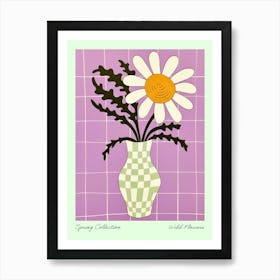 Spring Collection Wild Flowers White Tones In Vase 1 Art Print