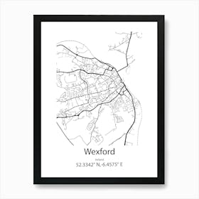 Wexford,Ireland Minimalist Map Art Print