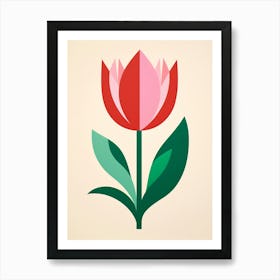 Cut Out Style Flower Art Tulip 4 Art Print