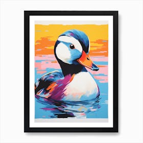 Andy Warhol Style Bird Bufflehead 3 Art Print