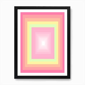 Pastel Rainbow Geometric Shapes Art Print