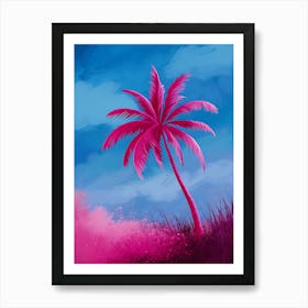 Pink Palm Tree Art Print