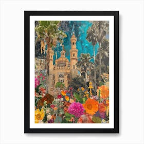 Mumbai   Floral Retro Collage Style 4 Art Print