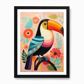 Pink Scandi Toucan 3 Art Print