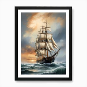 Sailing Ship Painting (5) Art Print