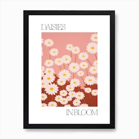 Daisies In Bloom Flowers Bold Illustration 3 Art Print