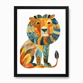 African Lion Symbolic Imagery Clipart 1 Art Print