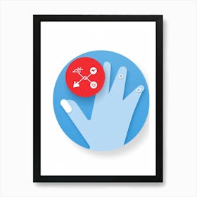 Abstract Digital Illustration Of A Mouse Hand Navigating A Web Application With Navigation Buttons (2) Art Print