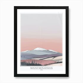 Mount Monadnock Usa Color Line Drawing 7 Poster Poster