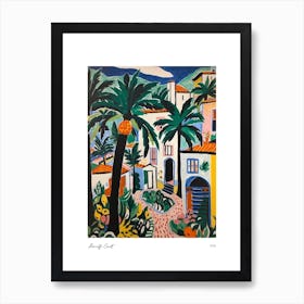 Amalfi Coast Matisse Style, Italy 8 Watercolour Travel Poster Art Print