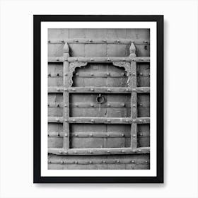 Black And White Photograph Of A Door Art Print