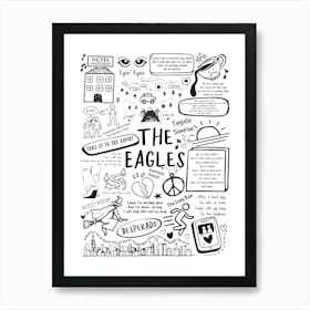 The Eagles Doodle Lyrics Art Print