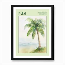 Palm Tree Atmospheric Watercolour Painting 2 Poster Art Print