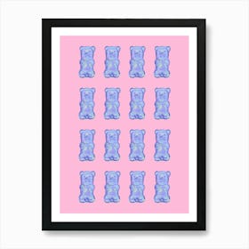 Blue Gummy Bears Art Print