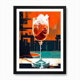 Aperol Cocktail In A Glass Art Print