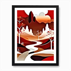 Landscape With Trees 2 Art Print