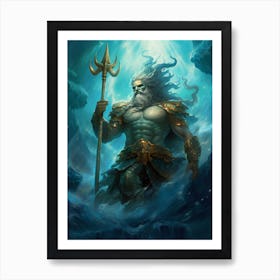  Painting Of The Greek God Poseidon 2 Art Print