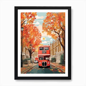 London Street In Autumn Fall Travel Art 1 Art Print