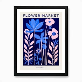 Blue Flower Market Poster Bluebell 1 Art Print